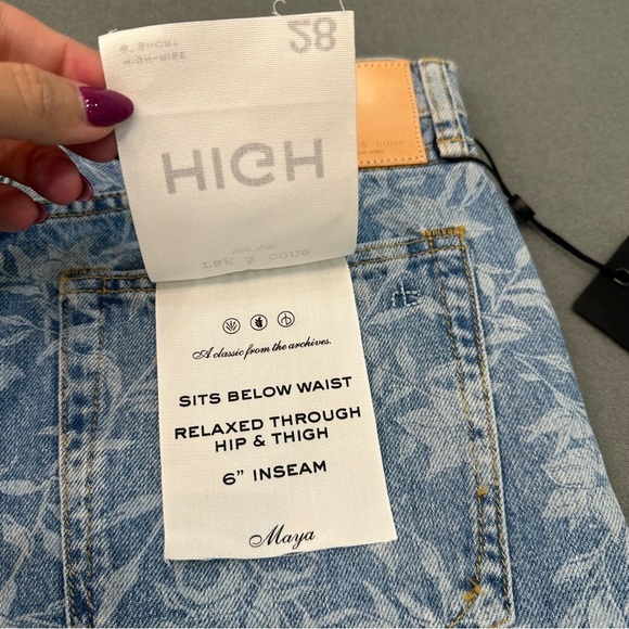 rag & bone Blue Floral High Waist Shorts - Picture 7 of 10